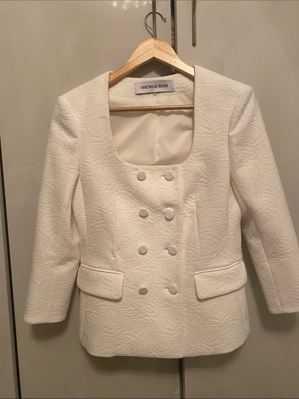 New ‼️Veronica Beard jacquard dickey jacket 3/4 sleeves Blazer size 4 no tag - Picture 3 of 6